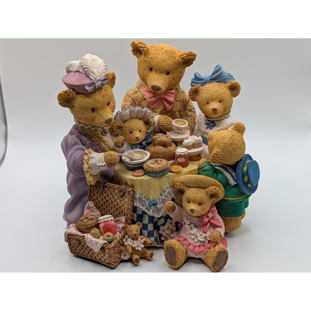 Upstairs Downstairs Bears Henrietta's Tea Party Figurine Picnic Scene Vintage